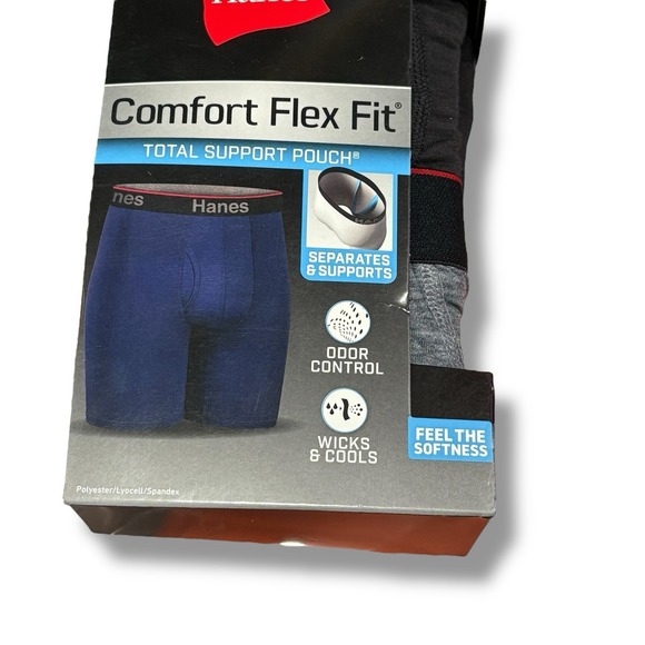 3pk Hanes Boxer Briefs Long Leg Comfort Flex Fit Tagless  Sz L 36/38 - Picture 2 of 7